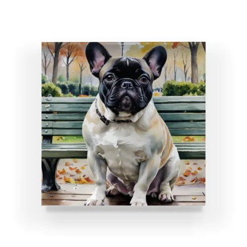 フレンチ・ブルドッグ　French Bulldog　水彩画風 Acrylic Block