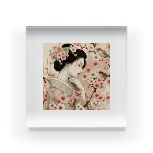 桜の舞と和の美 アクリルブロック