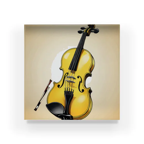 黄色いバイオリン アクリルブロック