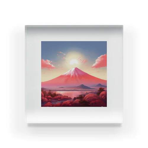 赤富士希望の印　なでしこ1478 アクリルブロック