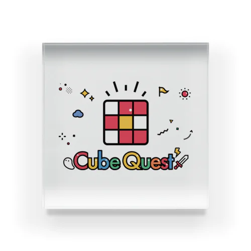 Cube Questのロゴ アクリルブロック