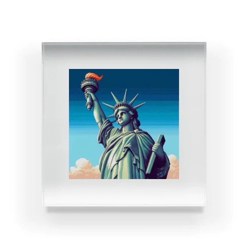 自由の女神像（pixel art） アクリルブロック