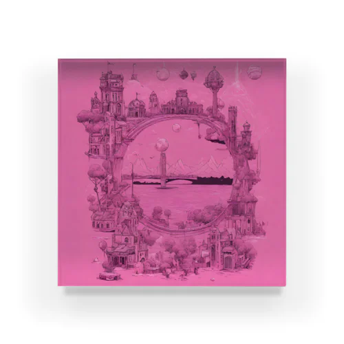 pink world Acrylic Block