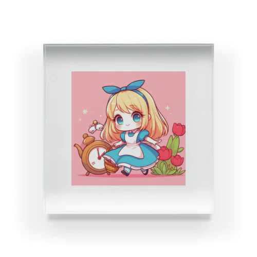 不思議の国のアリス少女 Acrylic Block