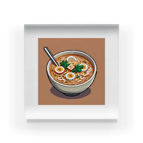 ラーメンの魅力が詰まったドット絵 アクリルブロック