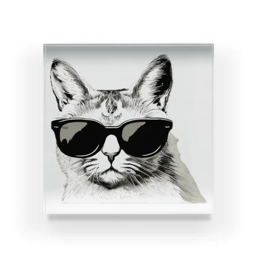 Monochrome Cat Shades アクリルブロック