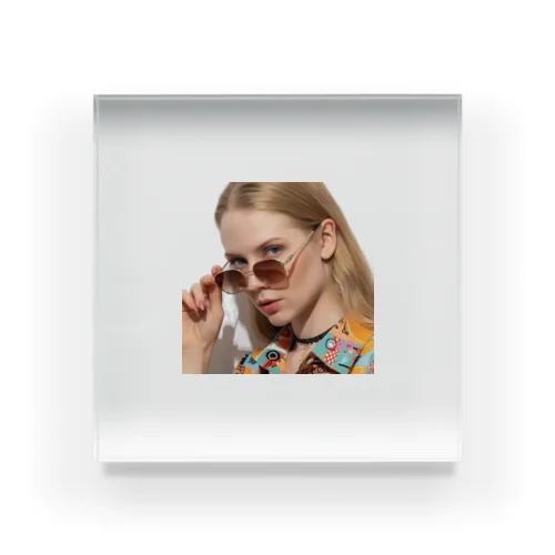 Metal Frame Uv400 Gradient Lens Fashion Sun Glasses Square Retro Shades Vintage Women Persol アクリルブロック