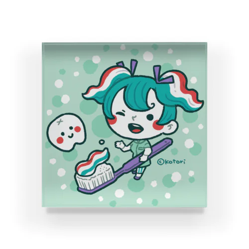 ハミガキちゃんとシロイハくん Acrylic Block