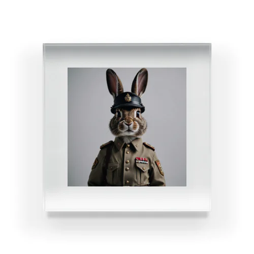 軍人ウサギ#6 アクリルブロック