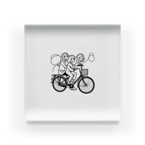 自転車ロゴ　ガールズ Acrylic Block