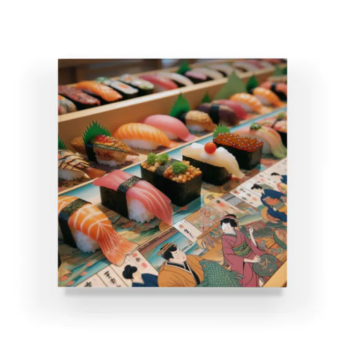 日本の風景:江戸前寿司、Japanese scenery: Edomae sushi アクリルブロック