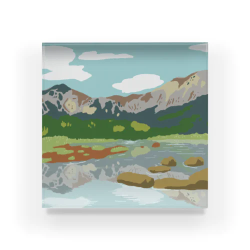 あの日の景色 -銅沼に映る磐梯山- Acrylic Block