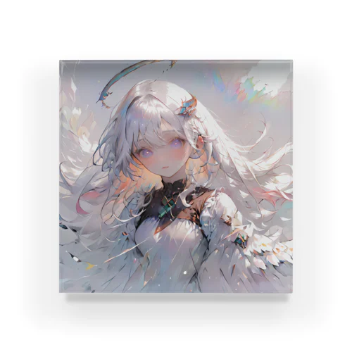 White Melting Angel Acrylic Block