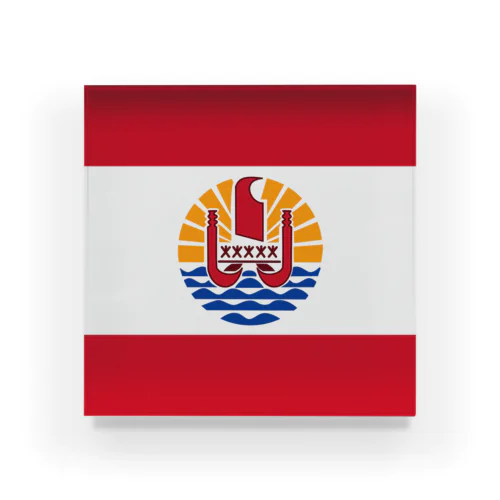 フランス領ポリネシアの旗 アクリルブロック