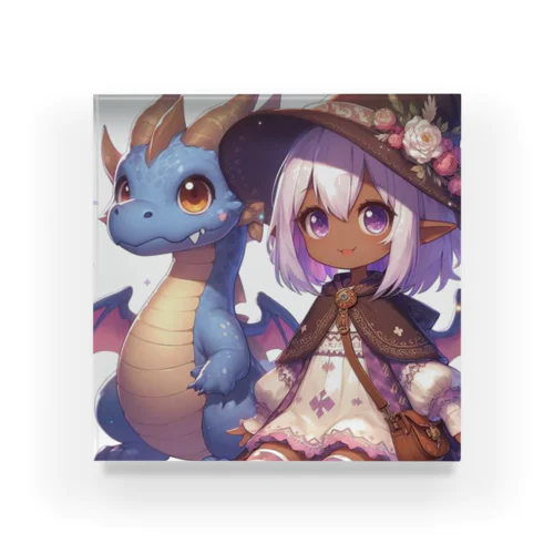 ドラゴンと可愛い女の子3 Acrylic Block