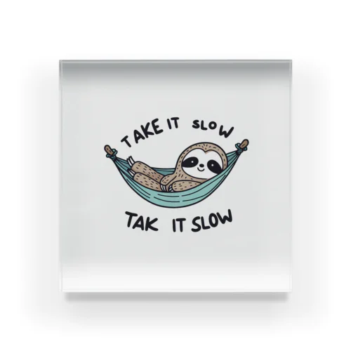 Get slow life ナマケモノ Acrylic Block