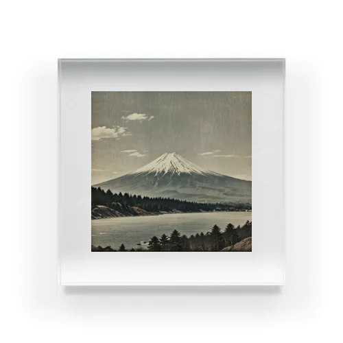 古風な富士山 Acrylic Block