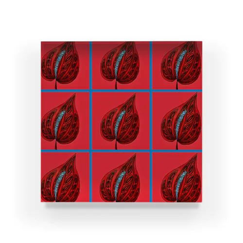 大紅団扇。(赤) Acrylic Block