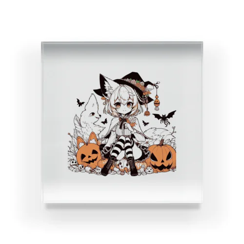 Foxgirl.halloween.1 Acrylic Block