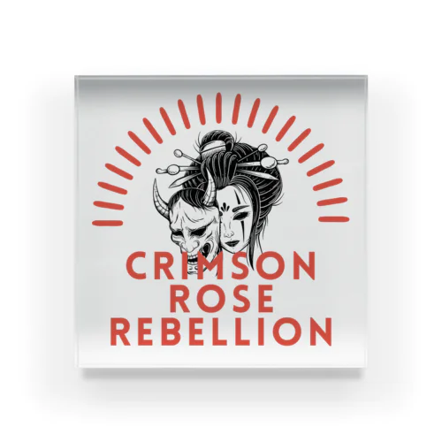 Crimson Rose Rebellion Acrylic Block