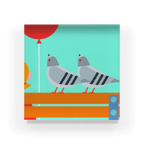 Twin pigeons アクリルブロック