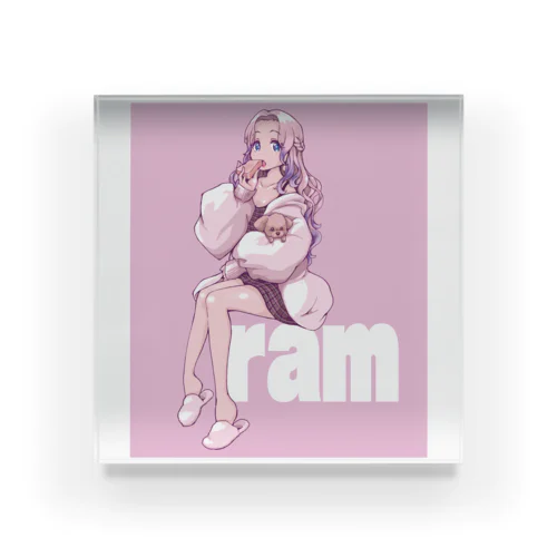 くつろぎram(PINK) Acrylic Block