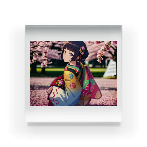 Sakura girl Acrylic Block