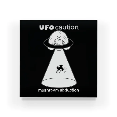 UFO CAUTION mushroom abduction Acrylic Block