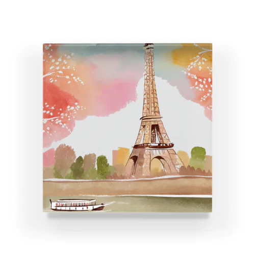 paris spring Acrylic Block