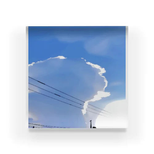 夏の青い空と雲 Acrylic Block