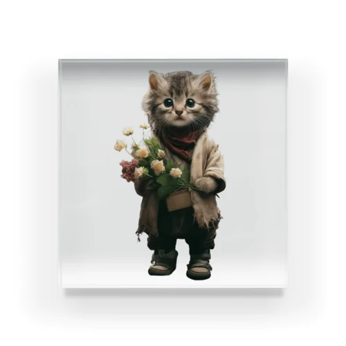 花と猫 -Flowers and Cats- アクリルブロック