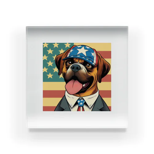 アメリカンドリームを追いかける犬 Acrylic Block