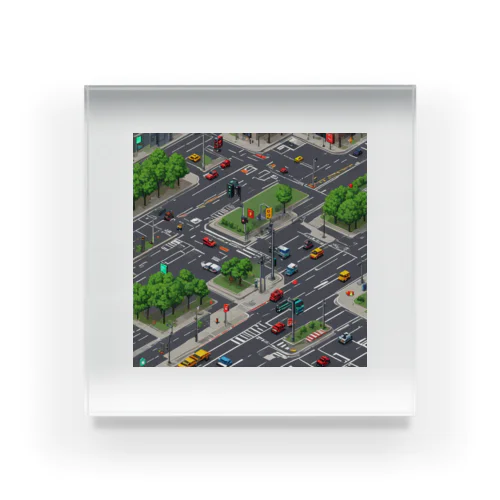 「都会の信号 道路マップ」 Acrylic Block