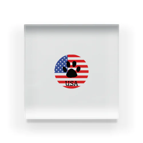 USA/Dog paw Acrylic Block