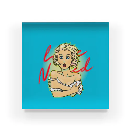 Love Naked turquoise ver.【MICHIEKI TRIP】 Acrylic Block