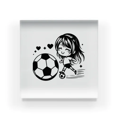 女の子サッカー Acrylic Block