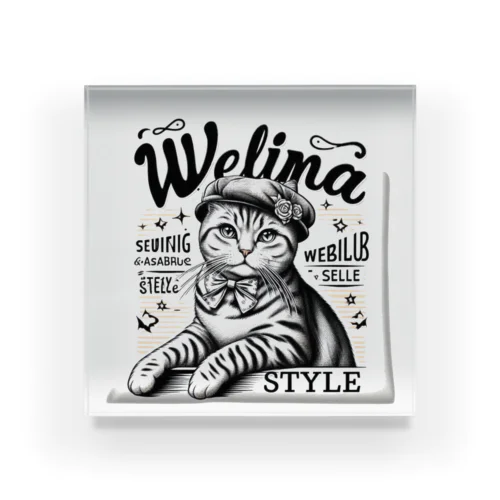Welina cat 2 Acrylic Block