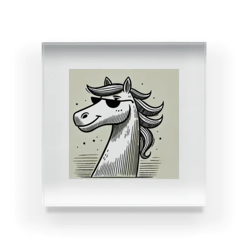 カッコいい馬が、まるでスタイリッシュなロッカーのようにサングラスを着用！ Acrylic Block