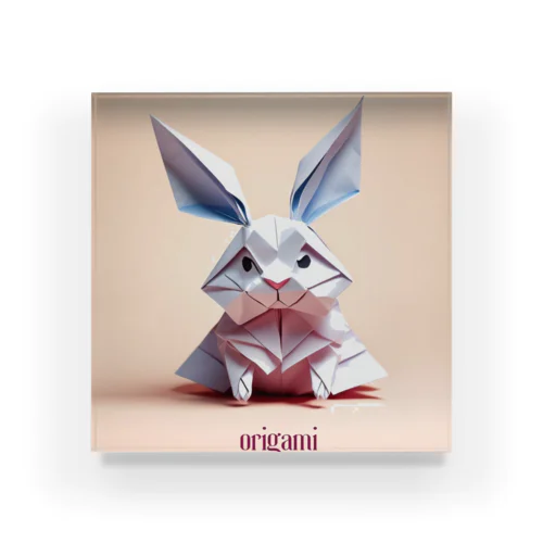 origamiウサギ Acrylic Block