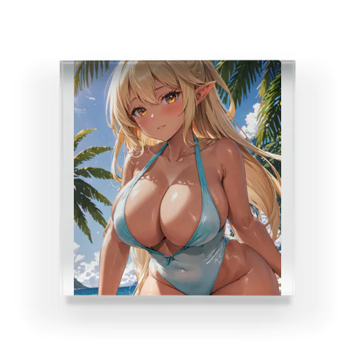 エルフ金髪水着のタレイア-二次元タレイアシリーズNo.1 4-1-250202 Acrylic Block