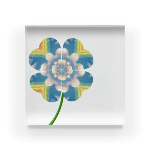 四つ葉のクローバー虹🌈 Acrylic Block