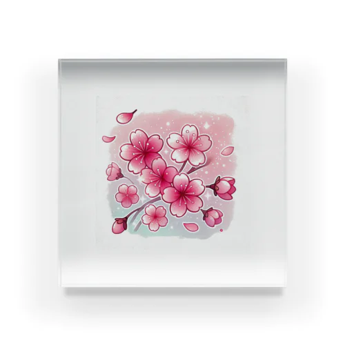 春の訪れと煌桜 Acrylic Block