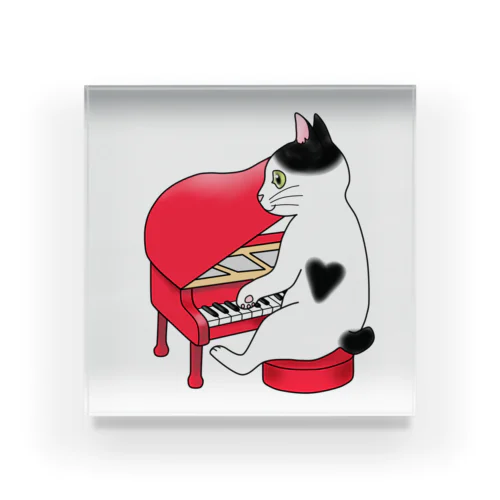 ピアノを弾く猫 Acrylic Block