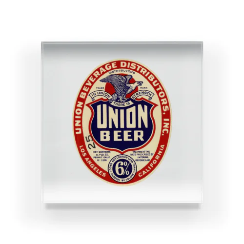 Title: Beer label, Union Beverage Distributors, Inc., Union Beer アクリルブロック