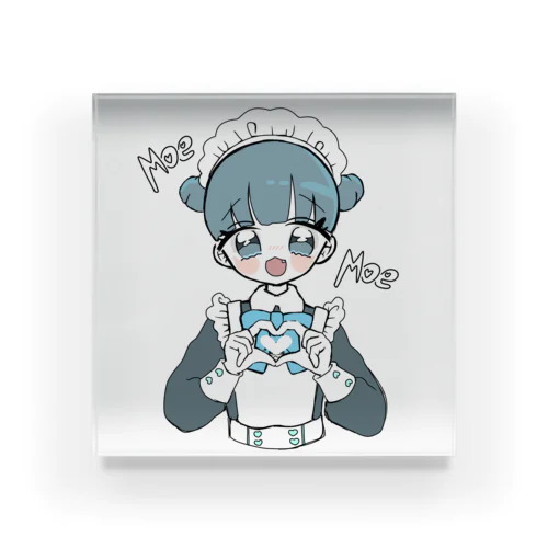 お団子青メイドちゃん Acrylic Block