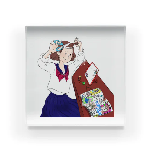 可愛くなりたい女の子 Acrylic Block