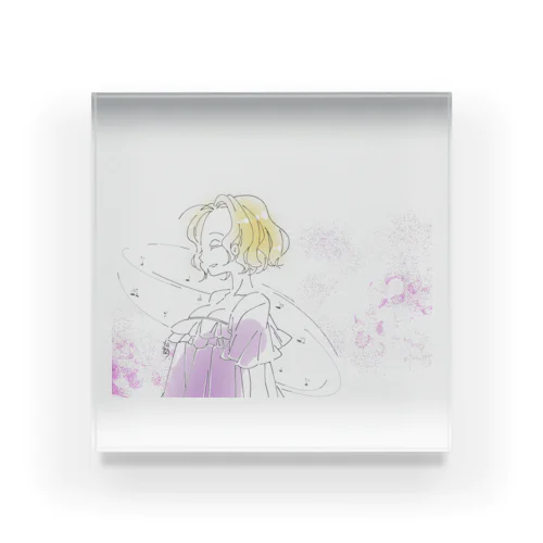 うたう/女の子 Acrylic Block