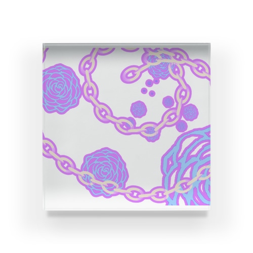 鎖に包まれた薔薇 Acrylic Block