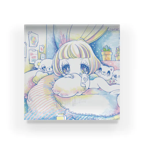 ねむれない女の子 Acrylic Block