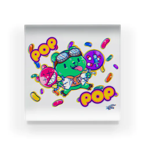 じっぺいくま🐻✨POP🍭🍬POP🍭🍬 アクリルブロック